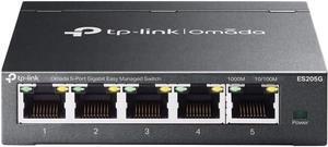TP-link Omada 5-Port RJ45 Gigabit Switch Splitter, Easy Managed, Plug and Play, Fanless, Metal case, Desktop or Wall Mount (ES205G)