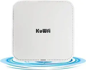 KuWFi WiFi 6 AX3000 Ceiling Mount Access Point, Long Range Ceiling Mounted WiFi 6 Wireless Access Point Dual Band POE Access Point 2x2 MU-MIMO | Seamless Roaming | Cloud Managed
