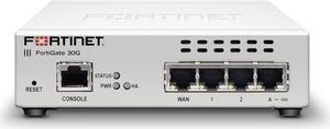 Fortinet FortiGate-30G Firewall for Small Offices with 1-Year FortiGuard AI-Powered Unified Threat Protection Services (FG-30G-BDL-950-12)