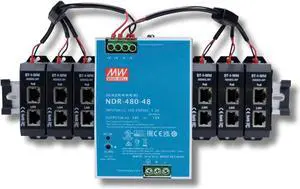 PoE Texas 6-Port 2.5 Gigabit PoE++ Injector with 90W Per Port, Up to 328 Ft - 10/100/1000/2500Mbps Wall Mount or DIN Rail Mount 802.3af/at/bt PoE Injector - Includes 48 Volt 480 Watt Power Supply