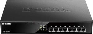D-Link 8-Port PoE Switch, Gigabit Ethernet Unmanaged Desktop Fanless Design , 125 Watt PoE Budget (DGS-1008MP)