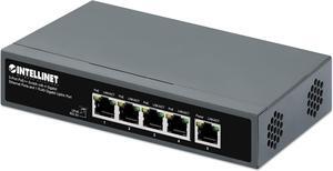 Intellinet 5-Port PoE++ Ethernet Switch with 4 Gigabit Ports & 1 RJ45 Gb Uplink Port-140W Power Budget, Output up to 90W Per Port, Unmanaged, Wall Mountable/Desktop, Fanless, 3 Yr Mfg Warranty562010