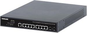 Intellinet 10 Port Gigabit L2+ Managed PoE++ Ethernet Switch with 2 SFP Uplink Slots - 424W Power Budget, Self-Healing, Cloud Management, 19" Rackmount 3 Yr Mfg Warranty-562003