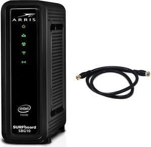 ARRIS Surfboard DOCSIS 3.0 Cable Modem & AC1600 Wi-Fi Router + Monoprice Quad Shield CL2 Coaxial Cable (75 feet)