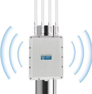 KuWFi AX3000 Gigabit Outdoor Access Point Long Range, Dual Band Next-Level WiFi Experience 360-degree omnidirectional WiFi Outdoor WiFi Extender Waterproof IP67 AP/Repeater WiFi Extender for Backyard
