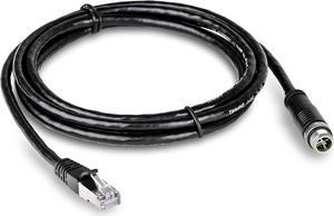 TRENDnet M12 to RJ-45 Industrial Ethernet Cable, 2m (6.5 ft.), TI-CD02, Designed to Connect a PoE Device to The TRENDnet Industrial M12 Railway Switch, Black
