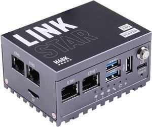 seeed studio LinkStar-H68K-0232 Router with 2GB RAM & 32GB eMMC, Quad-Core Cortex-A55 RK3568 Chip, Mini PC with Dual-2.5G & Dual-1G Ethernet, Pre-Installed Android 11, Ubuntu & OpenWRT (NO WiFi).