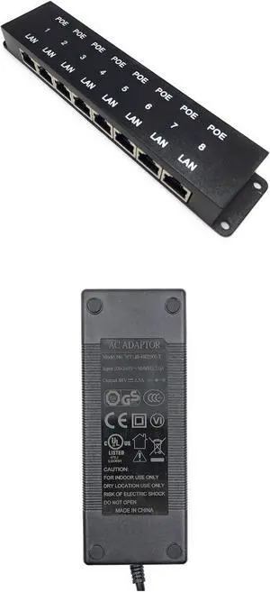 PoE Texas 8 Port PoE Injector - 10/100 Passive Power Over Ethernet UL/CE/FCC Certified DC Power Supply (48 Volt 2.5 Amp 120 Watt) PoE Texas 8 Port PoE Injector - 10/100 Passive Power Over Ethernet UL/CE/FCC Certified DC Power Supply (48 Volt 2.5 Amp 120 Watt)