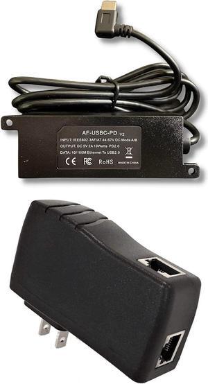 PoE Texas IEEE 802.3af PoE to USB-C Power and 10/100 Data with Power Delivery and Poe Texas PoE Injector - Single Port Power Over Ethernet Passive PoE Adapter
