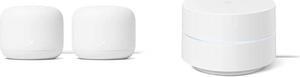 Google Nest WiFi - AC2200 - Mesh WiFi System - WiFi Router - 4400 Sq Ft Coverage - 2 Pack with Google WiFi - AC1200 - Mesh WiFi System - WiFi Router - 1500 Sq Ft Coverage - 1 Pack