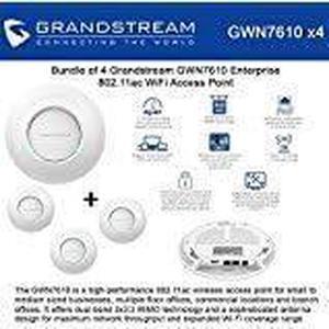 Bundle of 4 Grandstream GWN7610 high-performance Enterprise 802.11ac WiFi Access Point