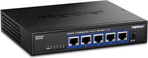 TRENDnet 5-Port 10G Switch, 5 x 10G RJ-45 Ports, 100Gbps Switching Capacity, Supports 2.5G and 5G-BASE-T Connections, Lifetime Protection, Black, TEG-S750