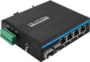 Gigabit Switch 4 Ports Industrial Ethernet Converter DIN-Rail IP40 Rated Network Switch with Mini Size for Security Camera