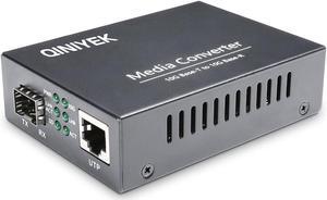 10G Ethernet Media Converter, 1x 100M/1G/2.5G/5G/10GBase-T RJ45 to 1x 10GBase-X SFP+ Slot, Supports 10G SR/LR/10G-T Module,10G Fiber Ethernet to Copper UTP Media Converter