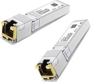 SFP+ to RJ45 10GBase-T Module, 2.5G/5G/10G Copper SFP to Ethernet Networking Transceiver for Cisco SFP-10G-T-S, Ubiquiti UniFi UF-RJ45-10G, Meraki, Supermicro and More, up to 30m,2pcs