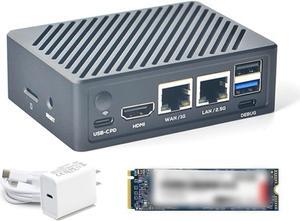 NanoPi R6C 2.5GbE Openwrt Router SBC with Metal Case - 8GB RAM 32GB eMMC with 256GB SSD 8K@60hZ HDMI for NAS VPN IOT Smart Home Gateway (256G NVMe SSD Kits)