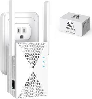WiFi Extender Signal Booster, Internet Extender WiFi Booster for Home, 1200Mbps Dual Band WiFi Repeater, Covers Up to 10000 Sq, ft and 70 Devices, with Gigabit Ethernet Port