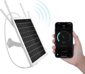 LASTCOW15W Solar Powered 4G LTE Modem Router, Outdoor WiFi Extender Signal Booster with SIM Card Slot, 50M WiFi Range, IP66 Waterproof, Long Endurance 24/7, 24000mAh Batteries