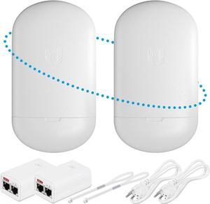 Wireless Bridge LOCO5AC Pre-Configured Bundle of 2, Ubiquiti AirMAX NanoStation Point to Point Wi-Fi Bridge Outdoor, Plug and Play 450+ Mbps, 5 GHz, 10+ km Link Range