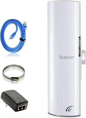 Wireless Bridge Point to Point Outdoor WiFi, Wireless Network Expansion Kit, Long Range High Speed 5G | 2 Units Bridge Kit Complete Pre-Configured - P2P 1000Mbps 5Km (Slave) (5K Single Slave)
