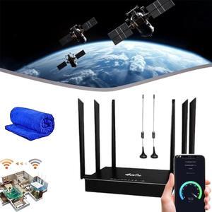 Ultra Link Free WiFi Router Unlimited Satellite Internet WiFi 6 Router Wireless Internet High Speed Smart Router with 6 Omnidirectional Antennas for Stay Connected Anywhere Plug and Play
