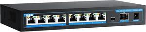 9-Port 2.5G Ethernet Switch Unmanaged, 8 x 2.5G Base-T & 1 x 10G SFP, Multi-Speed Network Switch, Compatible with Gigabit & 10Gb, Desktop/Wall Mount, Ideal for AP, NAS, PC