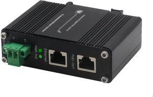 Industrial Gigabit PoE+ Injector - 12-48VDC Power Input with DIN Rail/Wall Mount,IEEE 802.3 af/at Outdoor Rated 30W PoE+ Power Supply for Industrial Networking,Ideal for IP Camera
