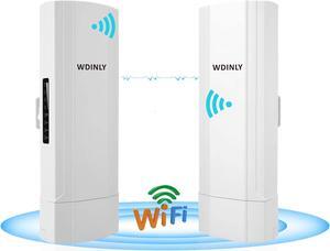 5KM Point to Point Wireless Bridge Outdoor CPE, 5.8G WiFi Bridge Long Range with 14dBi High Gain Antenna, PoE Powered, Extend WiFi Network/Surveillance Camera, Ideal for Barn,Garage,Garden, 2 Pack