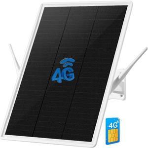 Solar Powered 4G LTE Modem Router,Outdoor Wireless Router with SIM Card Slot,Free Trial Plan Or Plug Sim Card,Mobile Hotspot 2.4GHz Wi-Fi 150Mpbs,2-External Antennas,Modem for Any Operator (32*25cm)