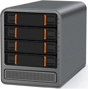 4 Bay N100 Mini PC, Support Hot Swapping, 4 Core NAS Desktop Computer, DDR5 8GB RAM 128GB NVMe SSD, 2 x 2.5GB i226V LAN, 4K UHD, 2USB3.2, SPK/MIC (Diskless)