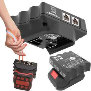 Portable PoE+ Injector Active & Passive (24V/50V, IEEE 802.3af/at/bt, up to 50W) | Compatible with DeWalt & Milwaukee Power Batteries | Battery Powered | 1 Gigabit Passthrough | Ethernet Adapter