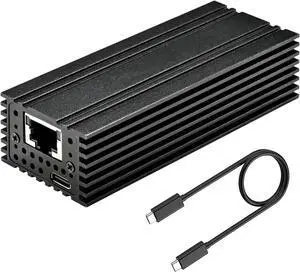 USB 4.0 to 10G Ethernet Adapter Compatible with Thunderbolt 3 or Thunderbolt 4 Ports, RJ45 Port Supports 10Gb/s, 5Gb/s, 2.5Gb/s, 1Gb/s and 100Mb/s Base-T, for High-Speed Network Connections