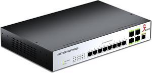 12-Port 2.5G L2 Managed Ethernet Switch, 2.5Gb Network Switch, 8X 2.5G RJ45 Ports & 4X 10G SFP+ Ports, VLAN/QoS/ACL/IGMP/STP/SNMP/LACP Support, Web Managed/CLI, Metal Casing, 19-in Rack-Mount