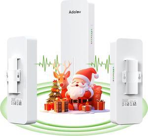 3 Pack Wireless Bridges Point to 2 Point, 5.8GHz High Speed Gigabit WiFi Bridge, Adalov CPE662 Outdoor CPE with 1Gb Ethernet Port for 3KM Long Range Security Camera/Network Expansion/Internet Sharing