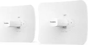 Wireless Bridge Gigabit Enterprise,Coolpie PTP5AC 23dBi High-gain Antenna,5.8G MINO 2x2 Transmission,Point to Point CPE Up to 12KM,VLAN Communication,Outdoor IP65 Waterproof,24V PoE Injector,2-Pack