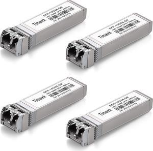 4Pack 10GBase-SR SFP+ Transceiver, SFP Multi-Mode Fiber LC Module, 10G 850nm MMF up to 300 Meters, Compatible with Cisco, Ubiquiti, Mikrotik, D-Link, Netgear, Qnap, Linksys and More