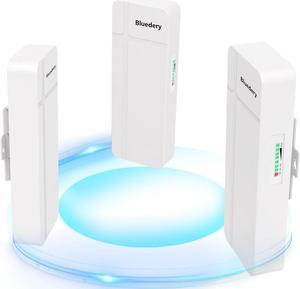 Point to Two Point Wireless Bridge for Starlink Internet, 3KM Outdoor 5.8G Network WiFi Bridges Extender CPE Access Point with 16DBi Antenna 2 100mbps LAN Port 24V PoE Power Adapter 3-Pack