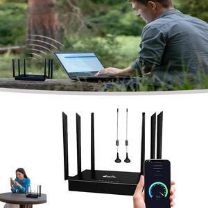 WiFi Router Unlimited Satellite Internet, Free WiFi Router, Free WiFi Router, with 6 Omnidirectional Antennas, Plug and Play