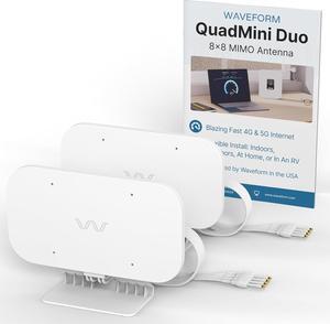 Waveform QuadMini Duo: 8x8 MIMO Low-Profile Antenna Kit | External Antenna for 4G/5G Routers & Gateways | for T-Mobile Home Internet, Verizon, AT&T Air | Antennas Only