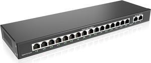 ZOSI 16 Port Gigabit PoE Switch with 2 Gigabit Uplink Ports, 156W for 16 PoE+ Ports, IEEE802.3af/at, Unmanaged Ethernet Switch, Plug & Play, Sturdy Metal Casing, Desktop/Wall Mount
