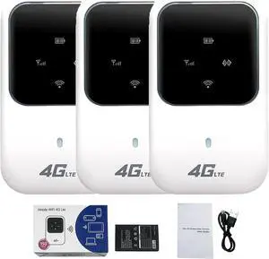 Portable WiFi,Portable WiFi,Pro Portable WiFi Hotspot,Wireless Portable WiFi Hotspot for Travel, Unlimited Satellite Internet, High Speed Smart Router for Anywhere (3PC)