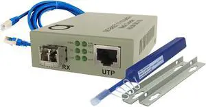 Multimode LC 10G SFP+ to Fiber Ethernet Media Converter with 10GSFP+ 300m (0.18mi) Module Set - High-Speed 10Gb Network,10Gig SFP Media Conversion,10GbE Ethernet to Fiber Optic Extender, Plug and Play