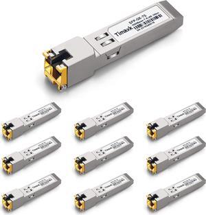 10Pack 1000BASE-T SFP to RJ45 Ethernet Module, 1.25G Gigabit SFP-T Transceiver up to 100m Over Cat 5 Cable,Compatible with Cisco, Ubiquiti, Mikrotik, D-Link, Netgear, Qnap, Linksys and More