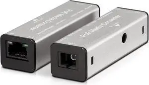 A Pair of Ethernet PoE Media Converter, Single Mode SC Single Core, Fiber PoE Converter, 10/100Mbps, Transmission Distance 20KM, IEEE802.3u, Plug and Play (10/100Mbps)