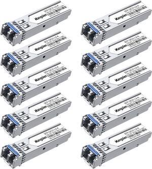 1.25G SFP LC Module 1000Base-LX,1310nm SMF Single Mode Fiber Optic Module, up to 10 km, Compatible with Cisco, Ubiquiti, Mikrotik, D-Link, Netgear, Qnap, Linksys and More (10 Pack)