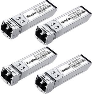 10G Multimode SFP+ LC Module, 10GBase-SR Fiber Transceiver,10G 850nm MMF up to 300 Meters, Compatible with Cisco, Ubiquiti, Mikrotik, D-Link, Netgear, Qnap, Linksys and More (4Pack)