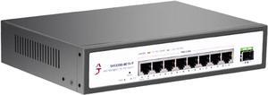 9-Port 2.5G Web Managed PoE+ Ethernet Switch, 8X 2.5GBase-T PoE+ Ports with10G SFP+, 2.5Gb Network Switch Support VLAN/LACP/QoS/STP/IGMP, Ethernet Splitter, Metal Casing
