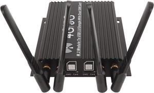 NGFF M.2 4G 5G Module to USB3.0 Adapter, USB Adapter, with Cooling Fan SIM Card Slot High Gain Antenna Auxiliary Power Supply