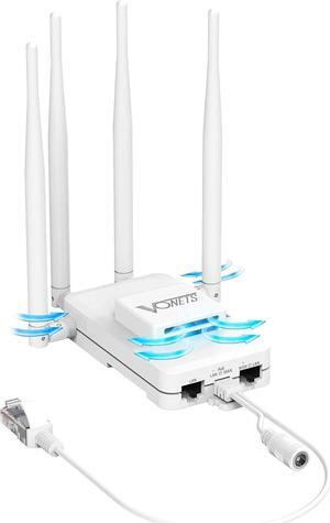 VONETS VAR600-H Industrial Gigabit Dual Band WiFi Bridge/Router 1200Mbps WiFi to Ethernet Adapter with Intelligent Fan, 3 Gigabit Port, POE, DC/USB Powered for Industrial Network Medical Device