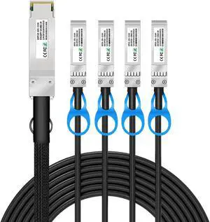 100Gbps QSFP28 to 4X SFP28 Breakout DAC Twinax Cable, Compatible with Extreme 100GBASE-CR4 Direct Attach Passive Copper Cable DAC High-Speed Cable (2Meter/6.6ft) Splitter Cable